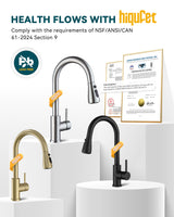 Hiqufet Kitchen Faucet with Pull Down Sprayer, Brushed Nickel High Arc Single Handle Kitchen Sink Faucet for Pot Filler, Stainless Steel Commercial Modern Rv Farmhouse Camper Laundry Bar Sink Faucets