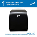 Scott Professional Automatic Hard Roll Paper Towel Dispenser (34348), Black, Wall Mounted, for ScottPro Blue Core Commercial Hand Towels (Qty 1)
