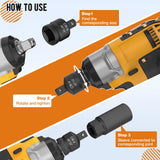 WYBENZ 6PCS Impact Socket Adapter and Reducer Set, 1/4" 3/8" 1/2" 3/4" Impact Adapter Set with Storage Case, Impact Driver & Wrench Conversion Kit Socket Reducer Set Mechanic tools