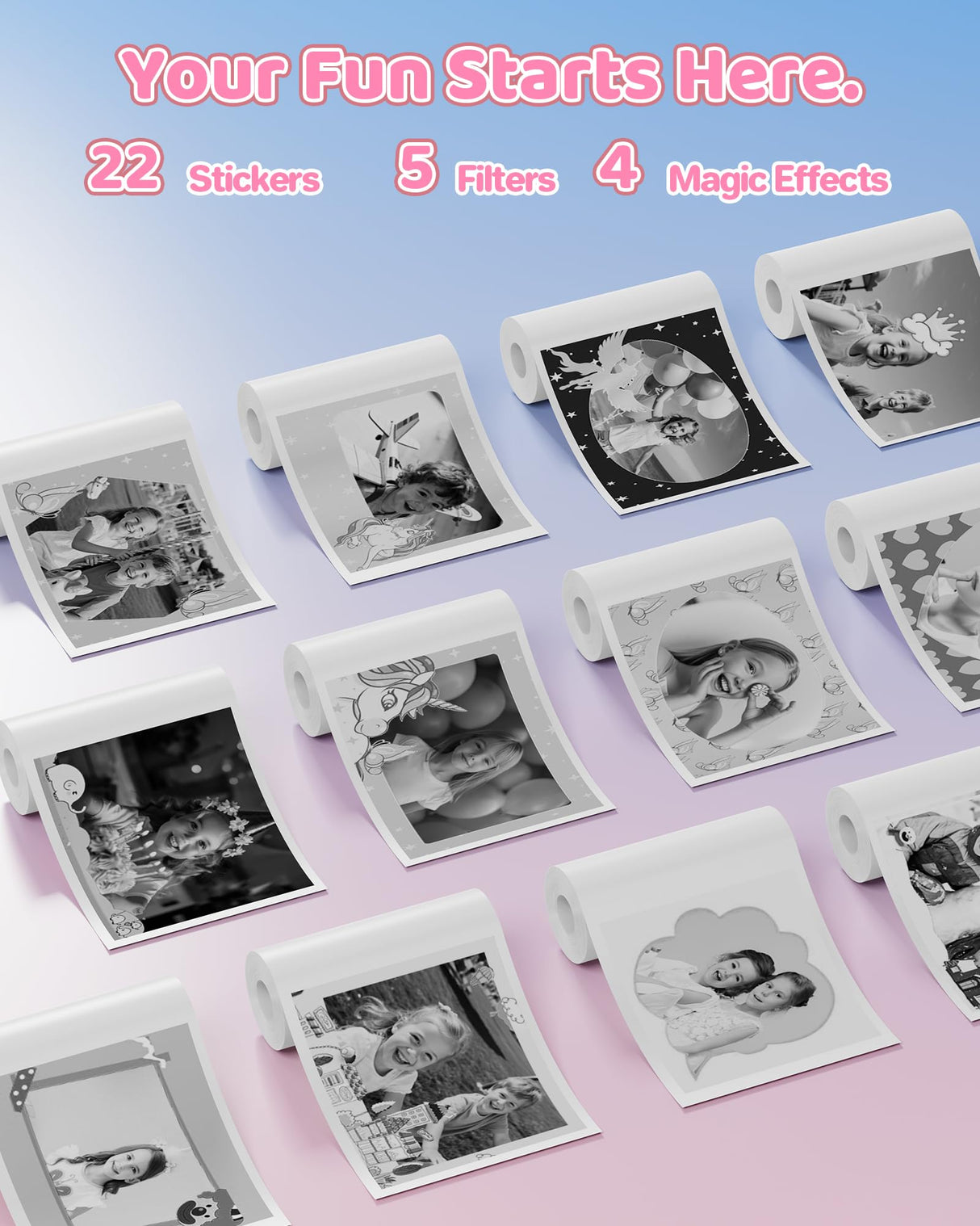 Kids Camera Instant Print Pink: HODDRCCN 32G Instant Print Camera for Kids -1080P HD - Christmas Birthday for Girls Age 3-12 - Ideal Toy for 3 4 5 6 7 8 9 10 11 12 Girls Boys