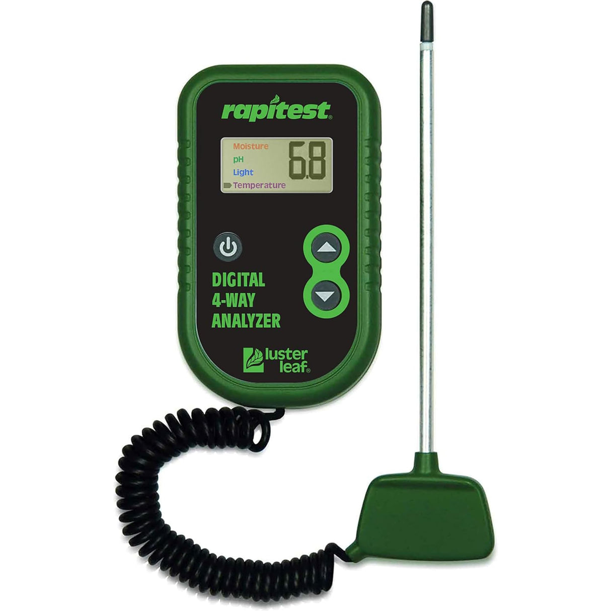 Luster Leaf Rapitest 4-Way Digital Soil Analyzer for pH, Moisture, Temperature, and Light – Designed and Engineered in the USA