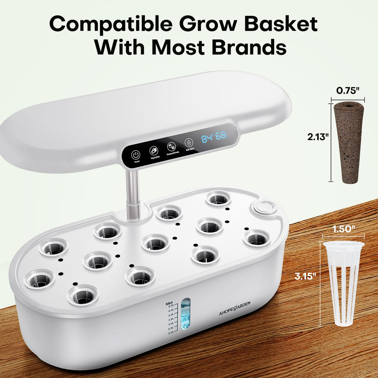 Ahopegarden Hydroponics Growing System: 12 Pods with Smart Env.Detection