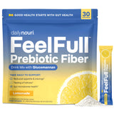 Daily Nouri FeelFull Prebiotic Fiber Drink Mix with Glucomannan & Chromium | for Natural Feeling of Fullness, Appetite & Cravings Support, Gut Microbiome & Metabolic Health | 30 Stick Packs
