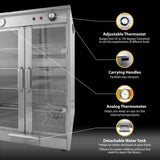 5-Shelf Electric Hot Box Food Warmer Accommodating up to (10) 16" Pizza Boxes, Countertop Heated Holding Cabinet for Pretzels, Warming Machine for Home Commercial Use, w/Water Drawer, 120V 600W