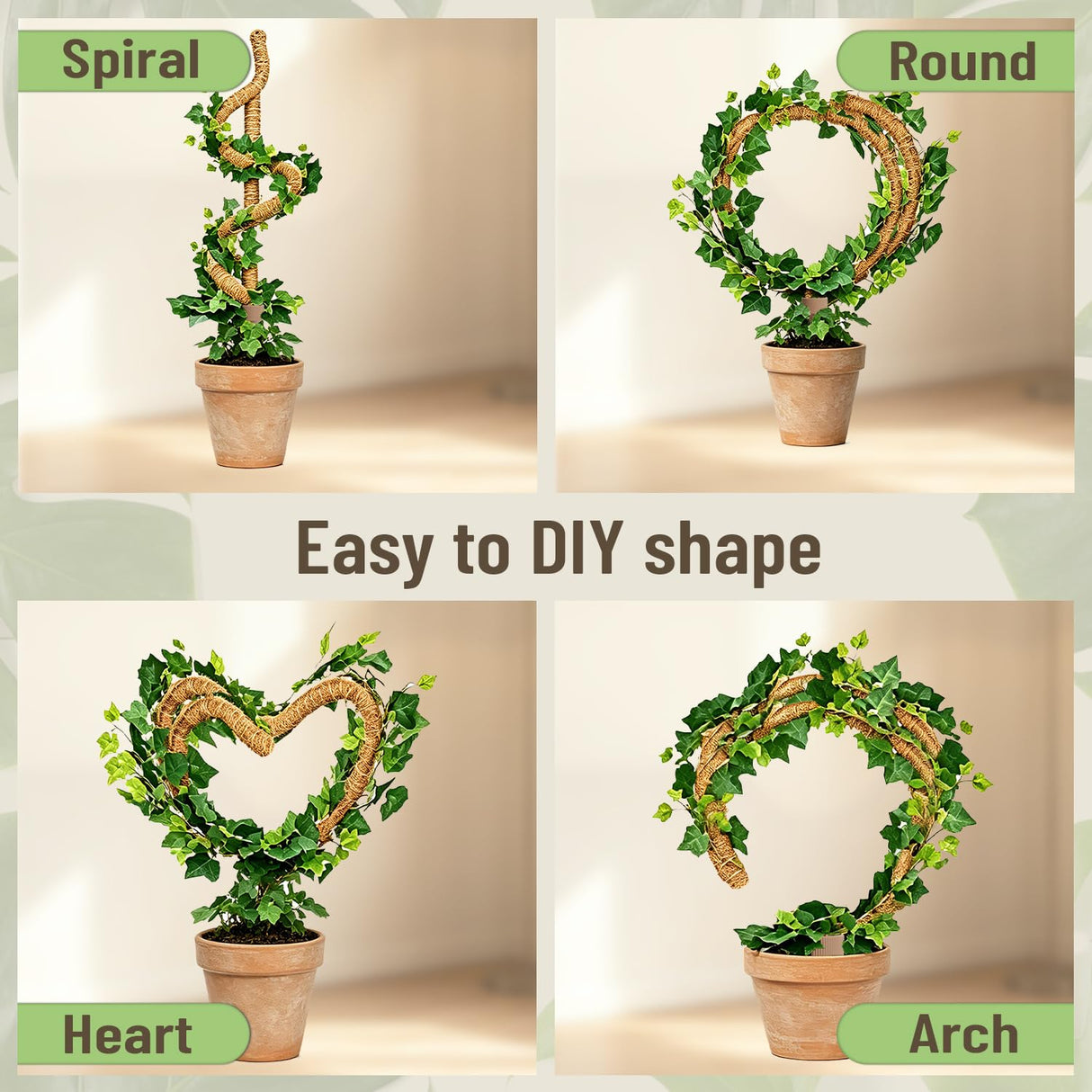 3-in-1 Moss Pole, Bendable 30IN Monstera Plant Support for Indoor-2 Pack