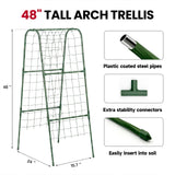 Cucumber Trellis for Raised Bed, Garden Trellis for Climbing Plants Outdoor, Metal Arch Trellis U-Shape Vegetables Support for Tomotoes Grape Vines Beans Peas (Green, 15.7" L x 24" W x 48" H)