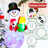 PIPIMOUSE 5FT Christmas Inflatables Snowman with Rotating Lights, Blow Up Snowman Outdoor Decoration LED Lighted Snow Man Christmas Decor for Yard Patio Garden Lawn Xmas Holiday Indoor Party