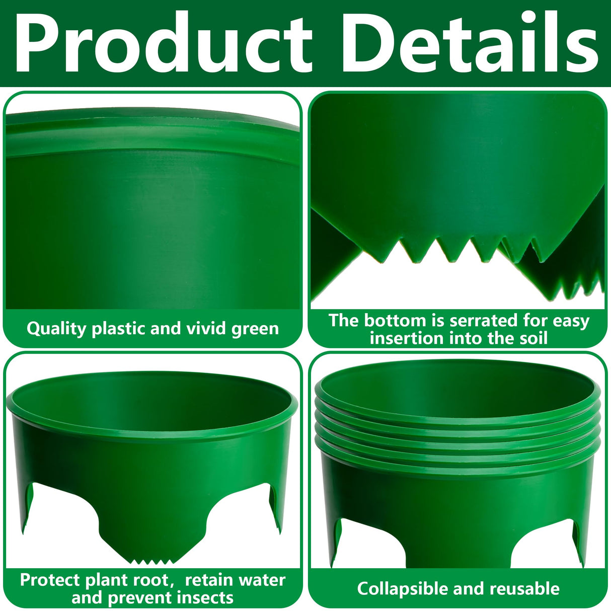 EBaokuup 6 Pcs 10 Inch Planting Grow Rings-Planting Protective Round Edging to Separate Rock and Pest-Planting Rings for Vegetables, Herbs and Flowers