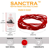 The Original Kabbalah Red String, Handmade and Blessed in The Holy Land, 100% Wool Strand, 60" Long for up to 7 Evil Eye Bracelets -incl. Prayer, Instructions & SOA