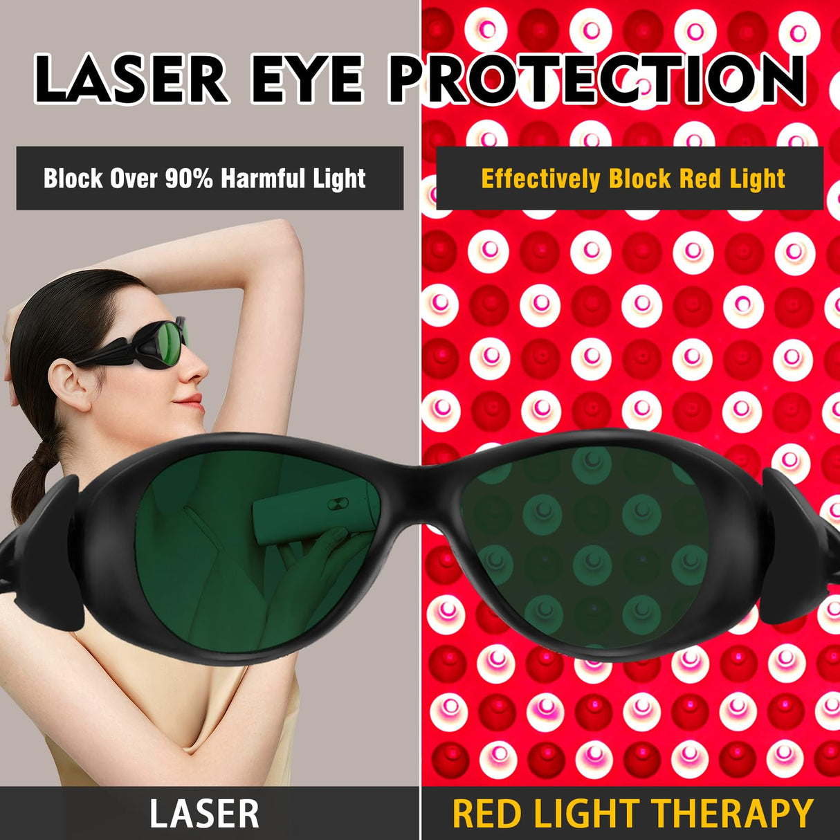 ULTREMA Laser Safety Glasses IPL 200-2000nm, IPL Laser Hair Removal Glasse, Red Light Therapy and Laser Cosmetology Operator Eye Protection.