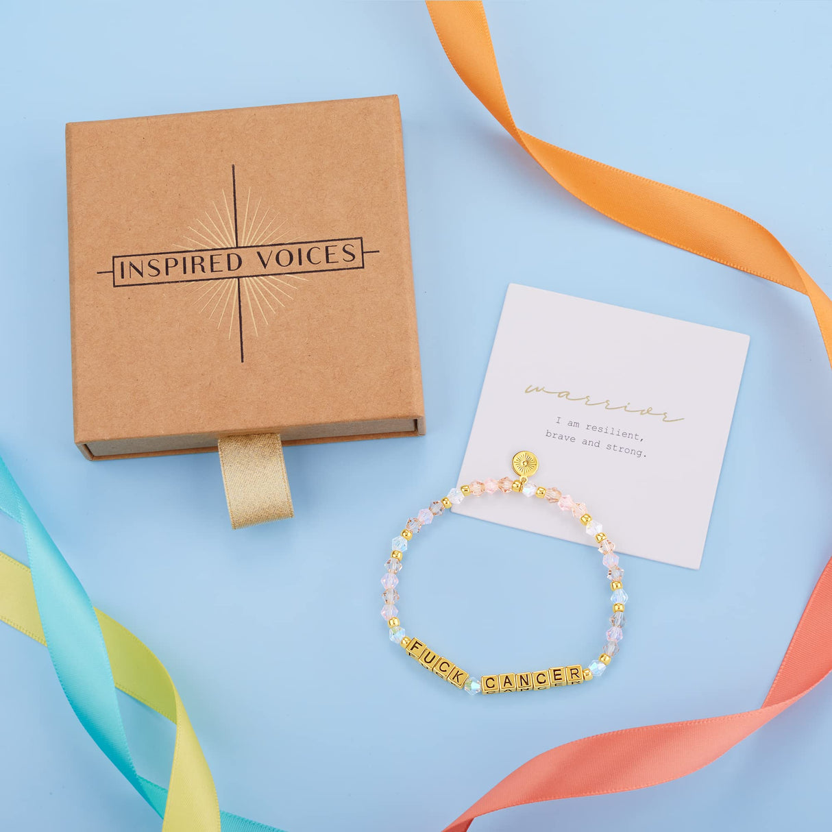 INSPIRED VOICES Inspirational Bracelets for Women, F Cancer
