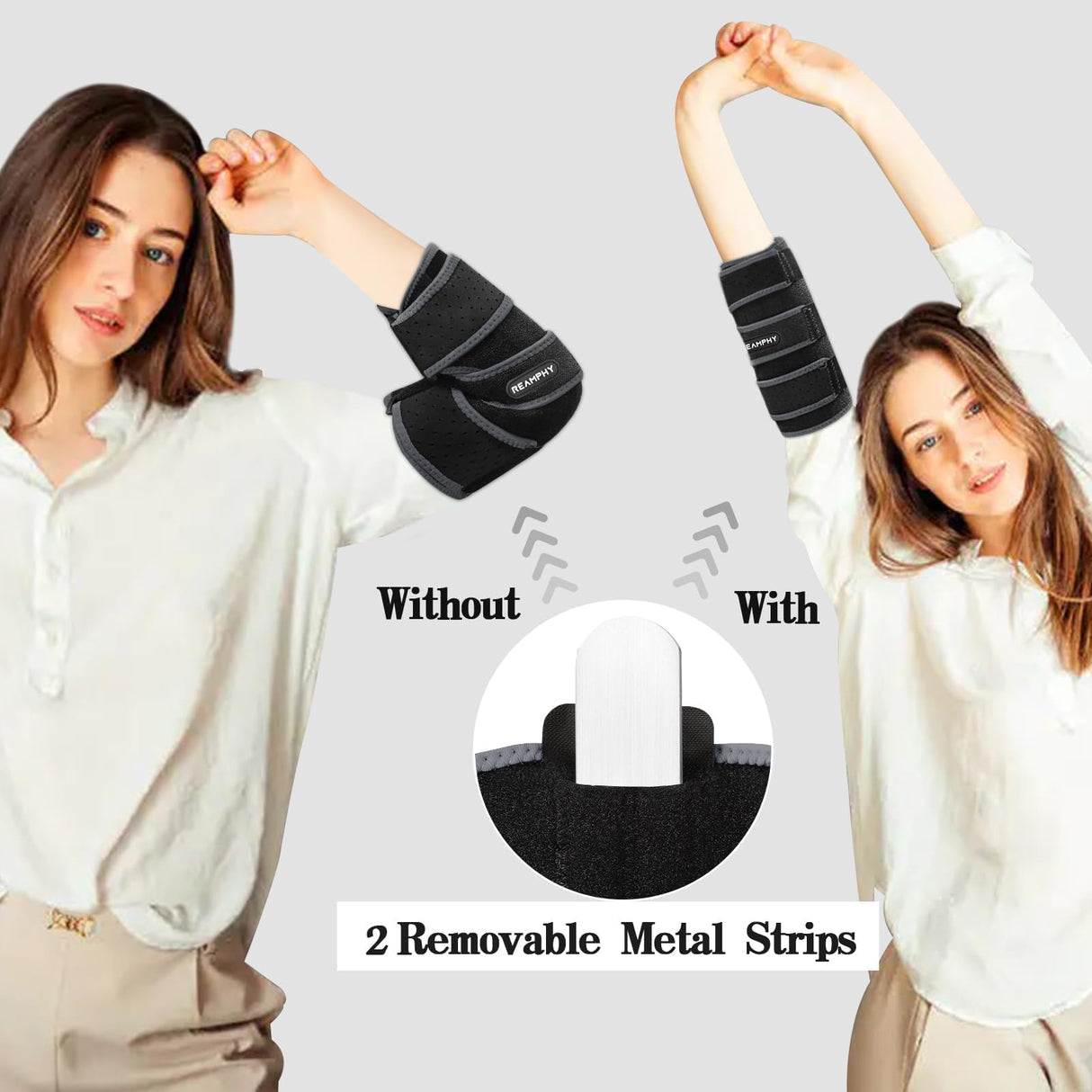 Reamphy Elbow Brace,Comfortable Night Elbow Sleep Support,Elbow Splint, Adjustable Stabilizer Splints, Cubital Tunnel Syndrome,Tendonitis,Ulnar Nerve,Tennis,Fits for Men and Women(Fits Most)