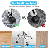 Office Chair Caster Wheels Replacement(Set of 5) for Hardwood Floors and Carpet- Heavy Duty Caster Support up to 1000bls, Office Chair Wheels,2 inch,Universal Size (Black)