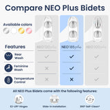 LUXE Bidet NEO 185 Plus - Dual Nozzle, Non-Electric Bidet Attachment for Toilet Seat, Patented Slide-In Install, 360° Self-Clean, EZ-Lift to Clean, Feminine & Rear Wash (Chrome)