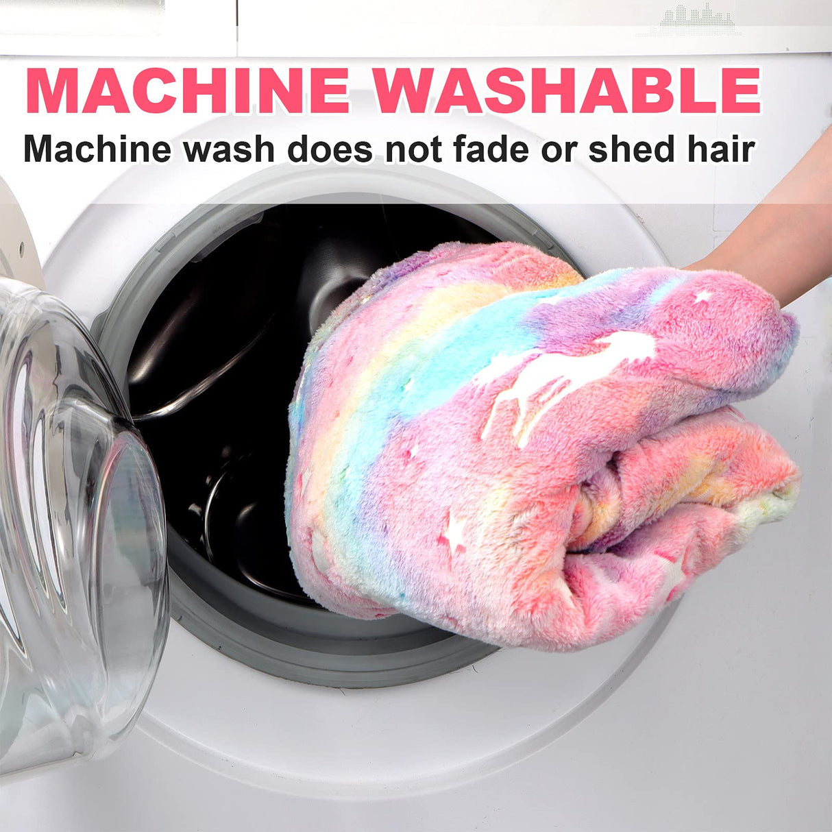 Glow in The Dark Blanket Unicorns Gifts for Girls,Toys for 2 3 4 5 6 7 8 9 10 Year Old Girl Gifts,Soft Kids Blankets for Christmas Halloween Birthday Valentines Gifts,50"x60"