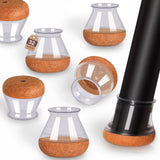 YOZON Chair Leg Floor Protectors for Hardwood Floors Felt Furniture Pads Silicone Caps 32 Pack Anti-Scratch Reduce Noise Clear Round Medium Fit 3/4" to 1-3/16" (19-30mm)