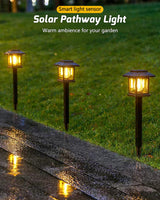 16-Pack Solar Lights Outdoor (Extra-Bright & Smart Auto On/Off), Solar Powered Garden Lights, Waterproof Solar Pathway Lights for Landscape, Path, Yard, Patio, Driveway, Walkway Decor (Cool White)