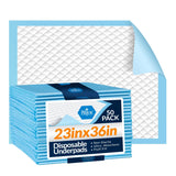 MED PRIDE Disposable Chux Pads 23in X 36in, Super Absorbent Bed Pads for Incontinence, Underpads for Adults, Kids, Pets (50 Count (Pack of 1) Blue/White)