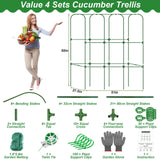 Cucumber Trellis for Raised Bed 51 x 50 Inch U-Shape Garden Trellis for Climbing Plants Outdoors Metal Garden Cucumbers Arch Trellis, Cucumber Plant Support for Tomato, Pea, Zucchini, Vine Flower