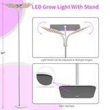 KINGPLUS Grow Lights with Stand, Three Heads, Full Spectrum LED Grow Light for Indoor Plants, 360 Leds, 4 Dimmable Levels, Timer 4/8/12h, 12-60inches Height Adjustable, 48w, Ideal for Desk Small Plant