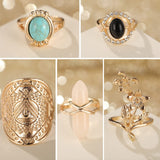 82 Pcs Vintage Gold Knuckle Rings Set for Women, Bohemian Stackable Rings
