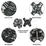 APEXUP Weighted Vest with 5lbs/10lbs/15lbs/20lbs/25lbs/30lbs Weights and Reflective Stripe, Weight Vest Men Women for Workout, Strength Training, Running (Grey Camo, 20lbs)
