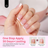 Beetles X Press Kit Gel Nail Kit, Short Square French Tip Press On Nails Kit with 150Pcs French Nail Tips Nail Glue & Remover Builder Top Coat Mini Nail Lamp All-in-One DIY Nail Kit Gift for Women