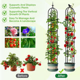 2PCS Garden Obelisk Trellis for Climbing Plants Outdoor, 6.2 ft Tall Trellis for Roses Clematis Jasmine Ivy Flower Light Climbing Vines Potted Plant Support, Patio, Yard