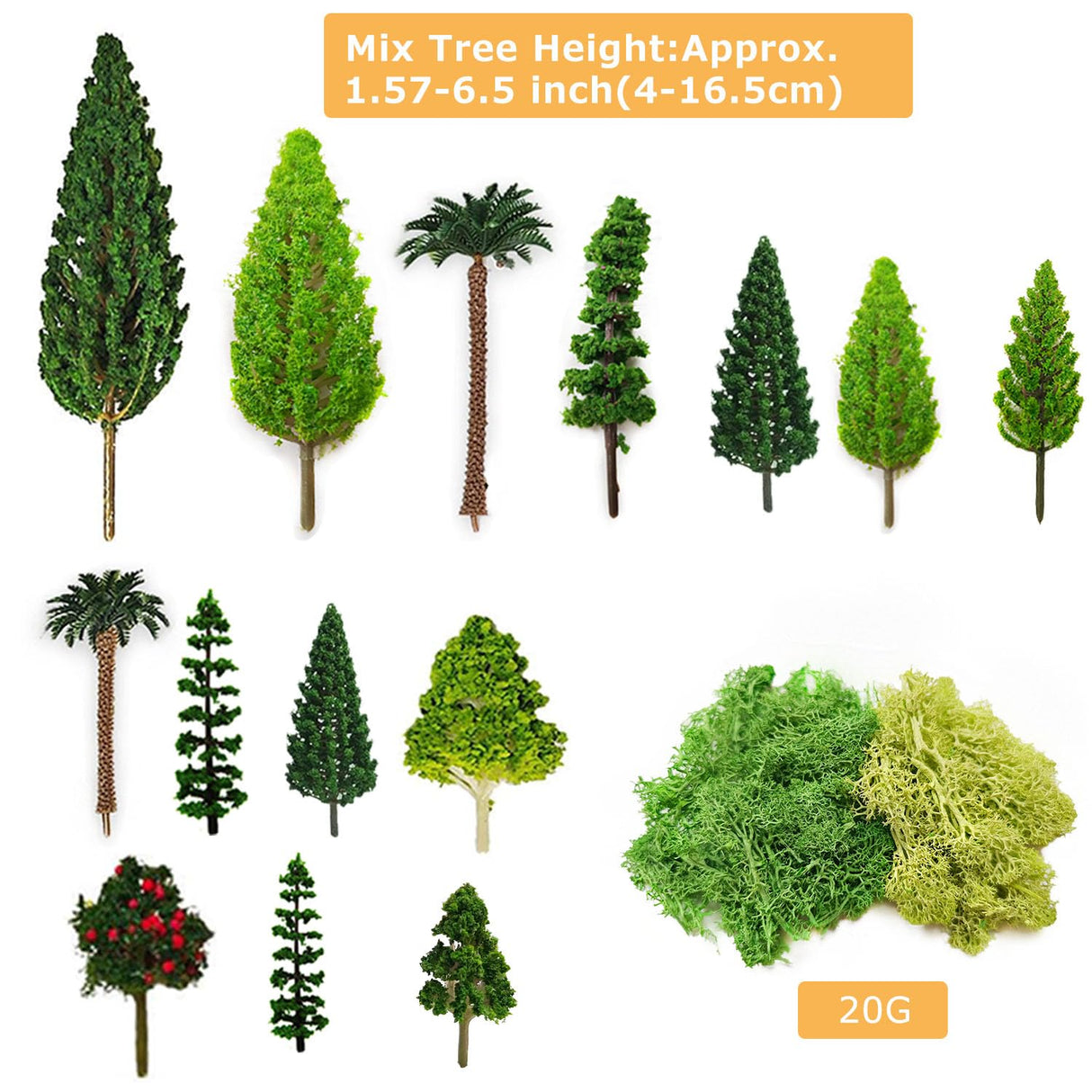 QuarenDen Miniature Garden Accessories, 32 Pcs, Model Scenery Kit, Forest Animal Figures with Model Trees Craft Grass for DIY Crafts, Micro Landscape Decoration