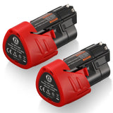 UTRBATT 2 Pack 12V 3.0Ah M12 Replacement Battery for Milwaukee Lithium-ion Battery Compatible with M12 48-11-2411 48-11-2420 48-11-2401 48-11-2402 12-Volt Cordless Tools