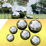 HomDSim 30 cm/12 inch Diameter Gazing Globe Mirror Ball,Silver Stainless Steel Polished Reflective Smooth Garden Sphere,Colorful and Shiny Addition to Any Garden or Home