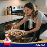 JOLLY CHEF 9x13 Aluminum Foil Pans (30 Pack) - Disposable Half Size Deep Steam Foil Pans for Roasting Turkey, Lasagna, Casseroles - Thanksgiving, Christmas, Parties, Catering