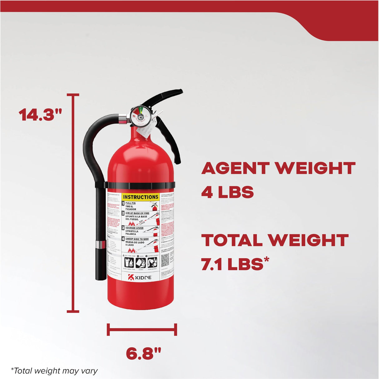 Kidde Living Area Fire Extinguisher for Home, 2-A:10-B:C, KD143-210ABC