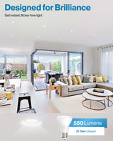 Sunco 10 Pack BR20 LED Bulb Dimmable, Small Recessed Lighting Bulbs, R20 Mini Flood Light Indoor, 550 LM, 7W (50W Equivalent), 3000K Warm White, E26 Base, Can Light for Home, Kitchen, Bedroom UL.
