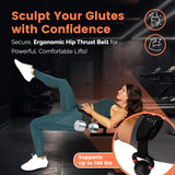 Dumbbell Hip Thrust Belt for Weights, Kettlebells & Plates | Booty Belt for Glute & Hamstring Strengthening | Non-Slip Neoprene Padding | Booty Trainer for Women and Men (Peach Fuzz)