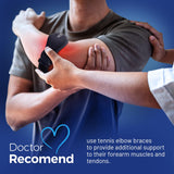 APOYO Tennis Elbow Brace, Elbow Brace for Tendonitis and Tennis Elbow Strap, Counterforce Arm Band for Tendon Relief for Men & Women