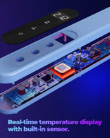 Food Warming Mat for Food, Upgrade High-tech Graphene Heating with 6-Level Adjustable Temperature and 6-Hour Timer, Silicone Roll Up Food Warming Tray, Portable for Parties (Light Blue, Large)