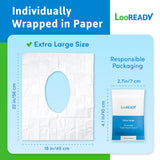 Toilet Seat Covers Disposable Flushable - Extra Large (18 x 22”) - Super Thick, Individually Wrapped Toilet Seat Cover for Travel & Public Bathroom - Premium Quality, Convenient and Hygienic (30 Pack)