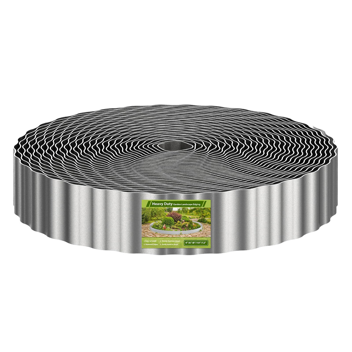 100ft Landscape Edging, 3in Tall Corrugated Metal Garden Border
