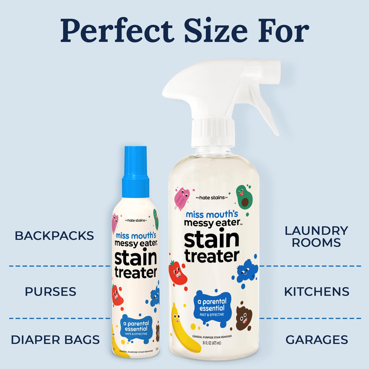 Miss Mouth's Messy Eater Stain Treater Spray - 16oz Stain Remover - Newborn & Baby Essentials - No Dry Cleaning Food, Grease, Coffee Off Laundry, Underwear, Fabric