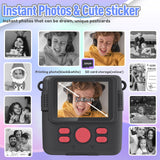 ESOXOFFORE Kids Camera Instant Print, Christmas Birthday Gifts for Kids Age 3-12, Selfie Digital Camera with 1080P Videos,Toddler Portable Travel Cameras Toy for 4 5 6 7 8 9 Year Old Boys Black