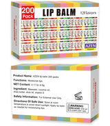 AZEN 200 Pack Lip Balm, Natural Lip Balm Bulk, Lip Care Product, Moisturizing Lip Balms for dry cracked lips - 12 Flavors