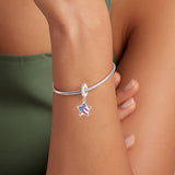 American Flag Charms for Pandora Bracelets - Sterling Silver Star Patriotic Dangle Charm fit Bracelet and Necklace 4th of July Pendant Independence Day Jewelry Gifts