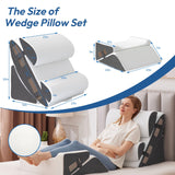 Ahpmeoa 6PCS Wedge Pillow Set for After Surgery, Bed Wedge Pillow Post Surgery, Wedges Pillows for Back Pain Relief, Acid Relux, Sit Up Pillow for Beds, Beds Wedges & Body Positioners, White/Grey