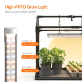 Bstrip Indoor Greenhouse with Grow Light, Mini EVA Tent with PET Base Mat, Ventilation Windows & Zippered Door, 18W Tabletop Greenhouse Light for Seed Starting with Timer, 23.8" x 15.7" x 20.5"
