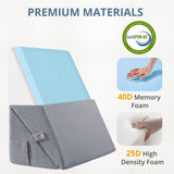 Sasttie Wedge Pillow for Headboard, Adjustable Bed Wedge Pillow Set with Orthopedic Memory Foam Neck Cushion – for Acid Reflux, Neck & Back Support, and Post-Surgery Recovery, Dark Grey