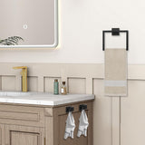 JOPOFI 5 Piece Bathroom Towel Bar Set - Thicken Stainless Steel Bath Towel Holder, 15.7 Inch Towel Racks for Bathroom Wall Mounted, Bathroom Hardware Accessories Set - Matte Black