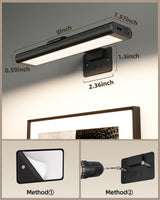 EZVALO Picture Light for Wall, Rechargeable 2400mAh Battery Lights Wireless with IR Remote, 3 Color & Dimmable Magnetic 7.8'' LED Lights Display for Painting, Living Room, Gallery, Bedroom(Black-3P)