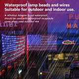 FUNIAO (New) American Flag Lights, 420 LED USA Flag, Outdoor Waterproof Patriotic Lights Hanging Ornaments for Memorial Day, 4th of July, Labor Day, Presidential Election, Christmas