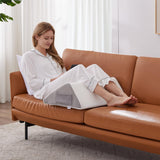 Bedluxe Knee Pillow for Back Sleeping, Leg Pillow Knee Wedge Pillow, Memory Foam Wedge Pillows for Legs Post Surgery, Triangle Pillow for Knee Support, Leg Elevation, Knees Hip Back Pain Relief, White